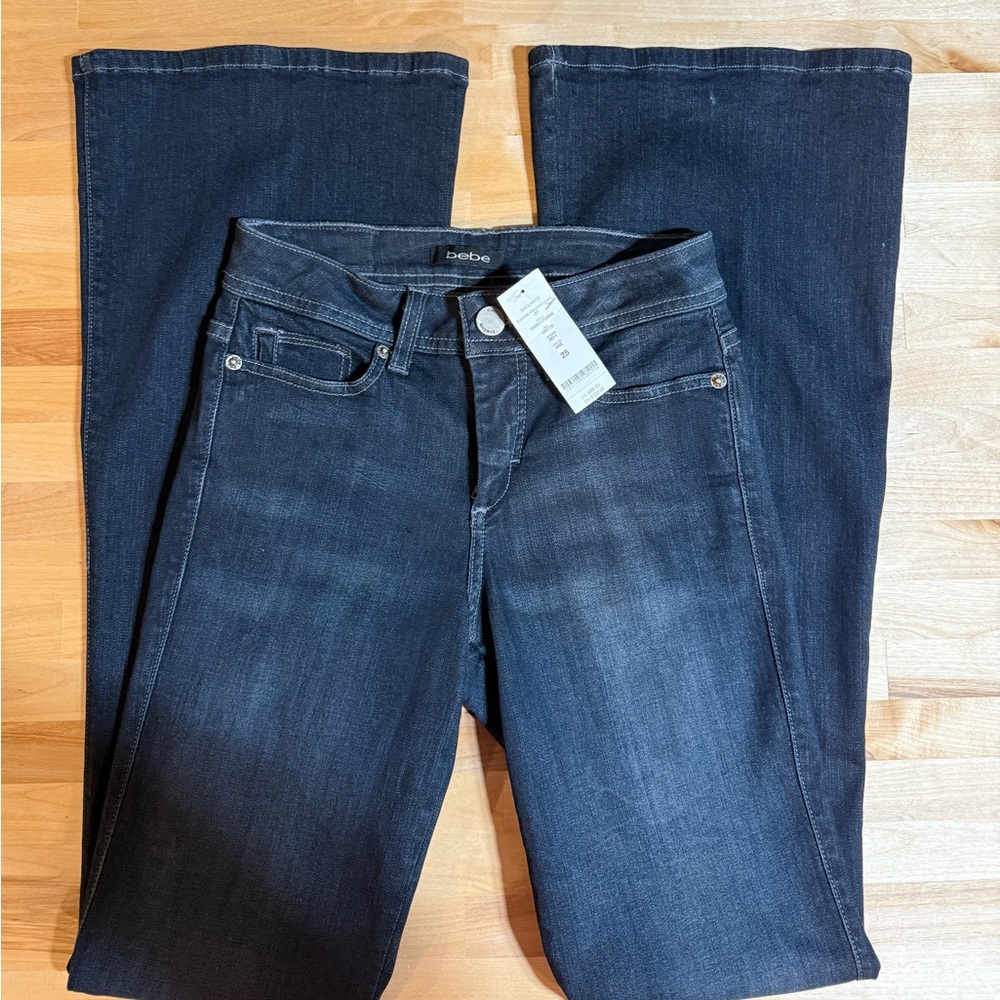 Bebe Women's Midnight Blue Flare Jeans NWT